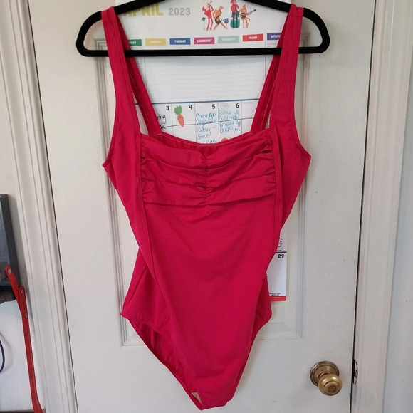 Calvin Klein Swimwear Hot Pink One-Piece Swimsuit in Size 16 - Picture 1 of 12